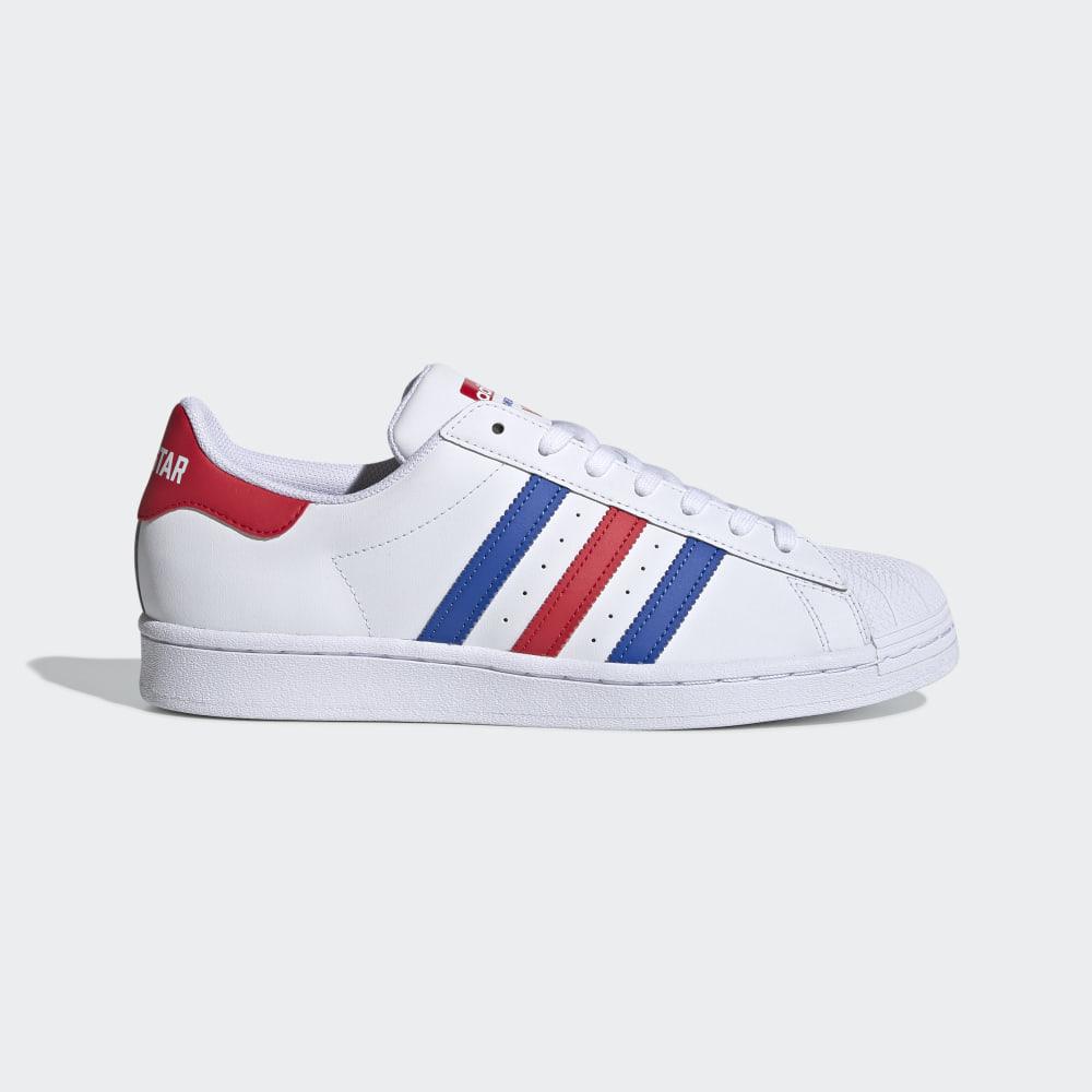 Originals Adidas Superstar Barbati Romania - Albi/Albastri/Rosii FV2806